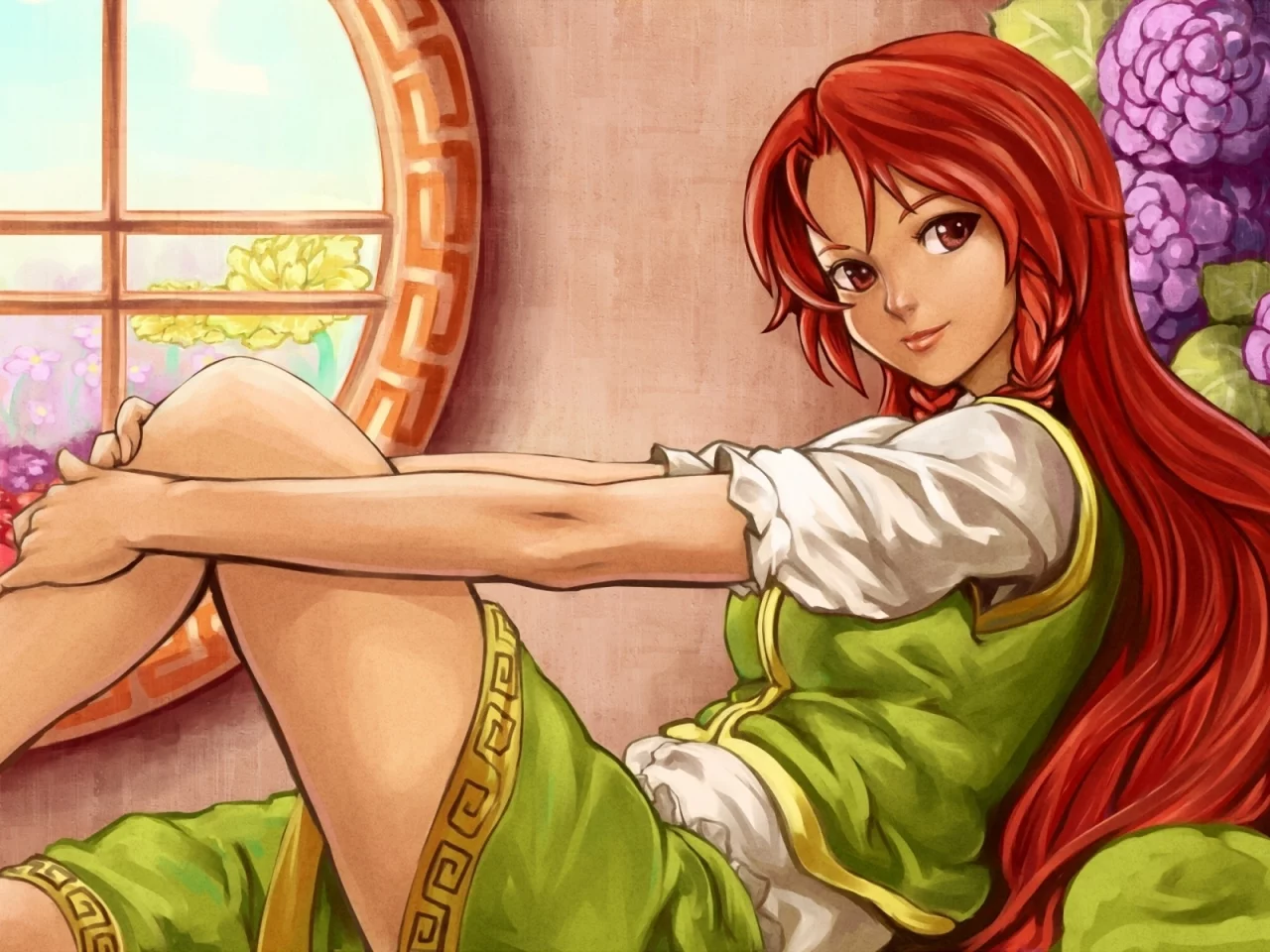 hong meiling, touhou, девушка, арт, shiba murashouji
