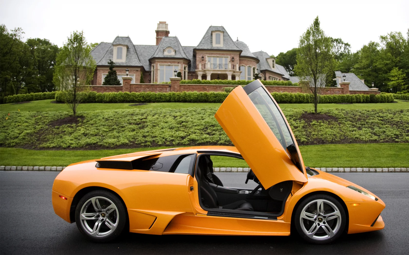 ламборгини, жёлтый, murcielago, lamborghini