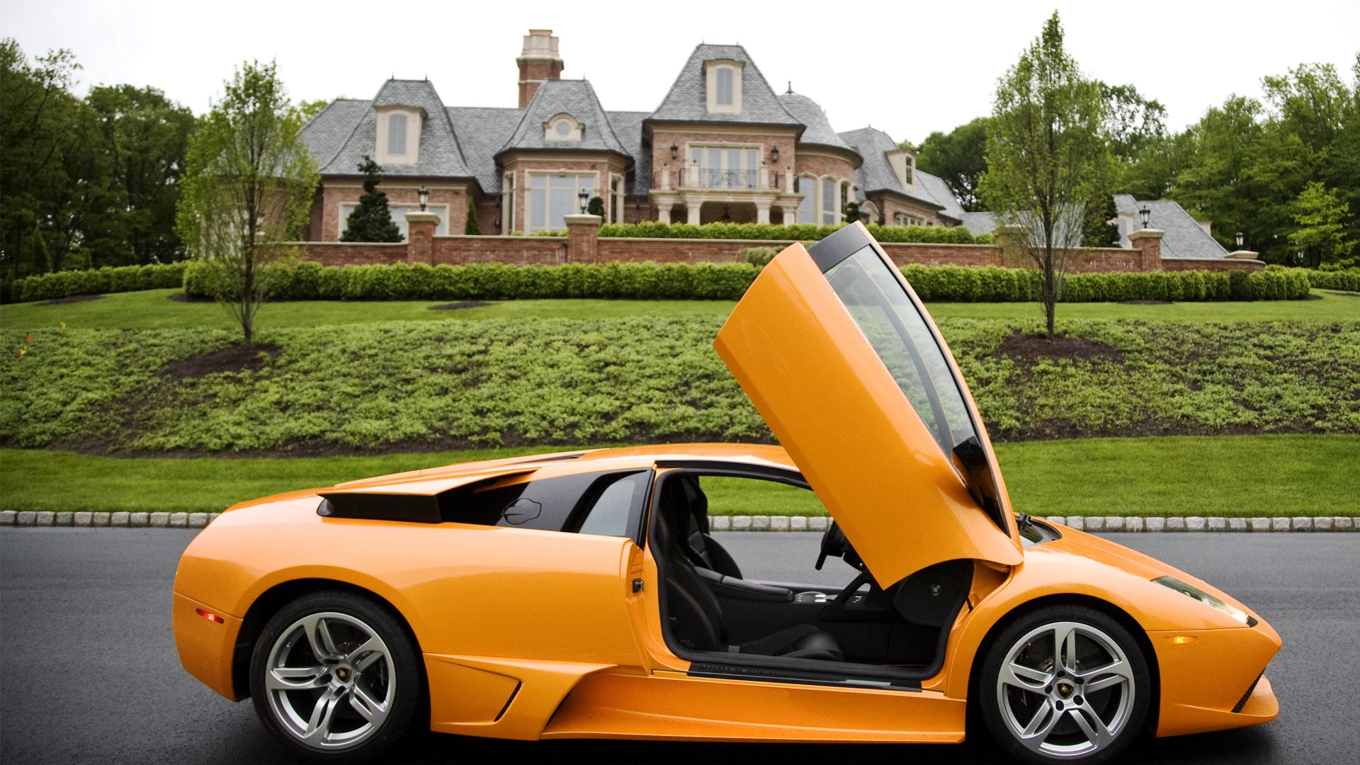 ламборгини, жёлтый, murcielago, lamborghini