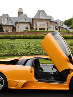 ламборгини, жёлтый, murcielago, lamborghini