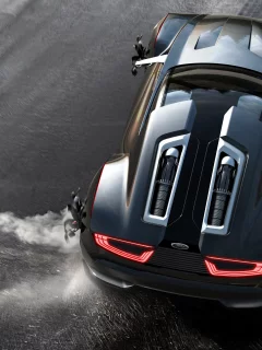 цвет, ford, concept, спорткар, чёрный, занос
