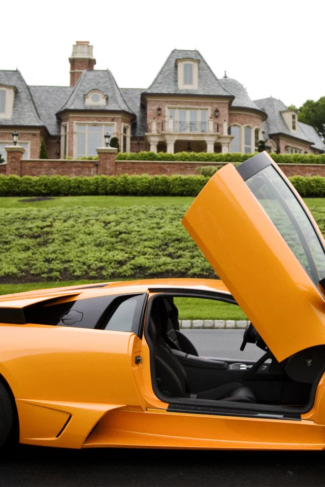 ламборгини, жёлтый, murcielago, lamborghini