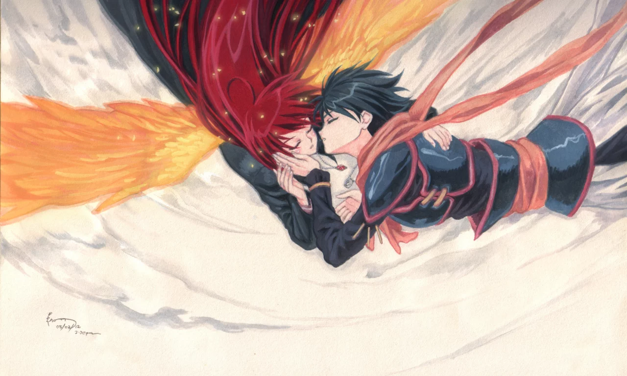 shana, поцелуй, shakugan no shana, любовь, yuji