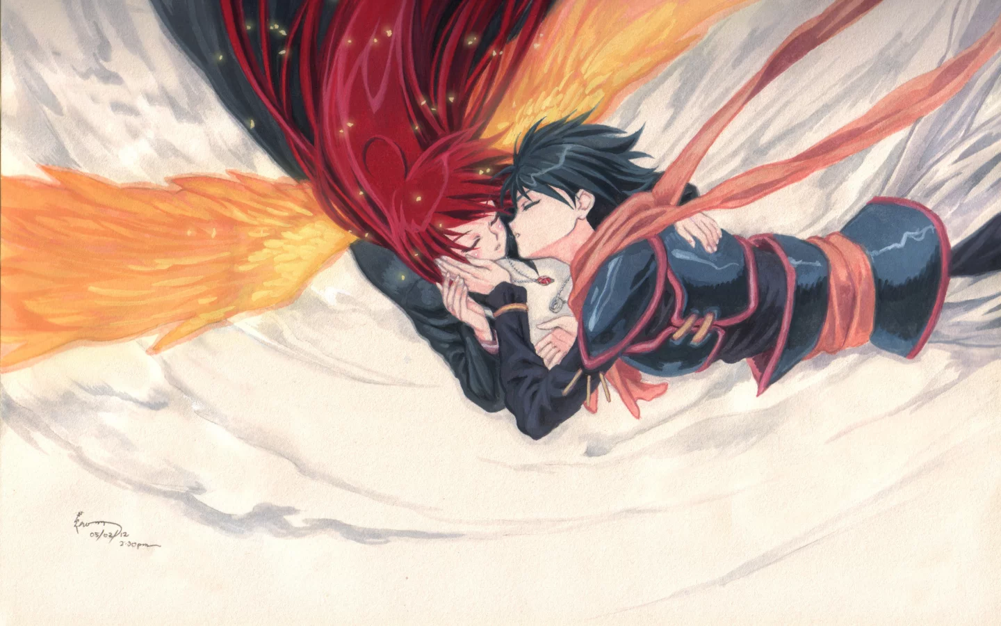 shana, поцелуй, shakugan no shana, любовь, yuji