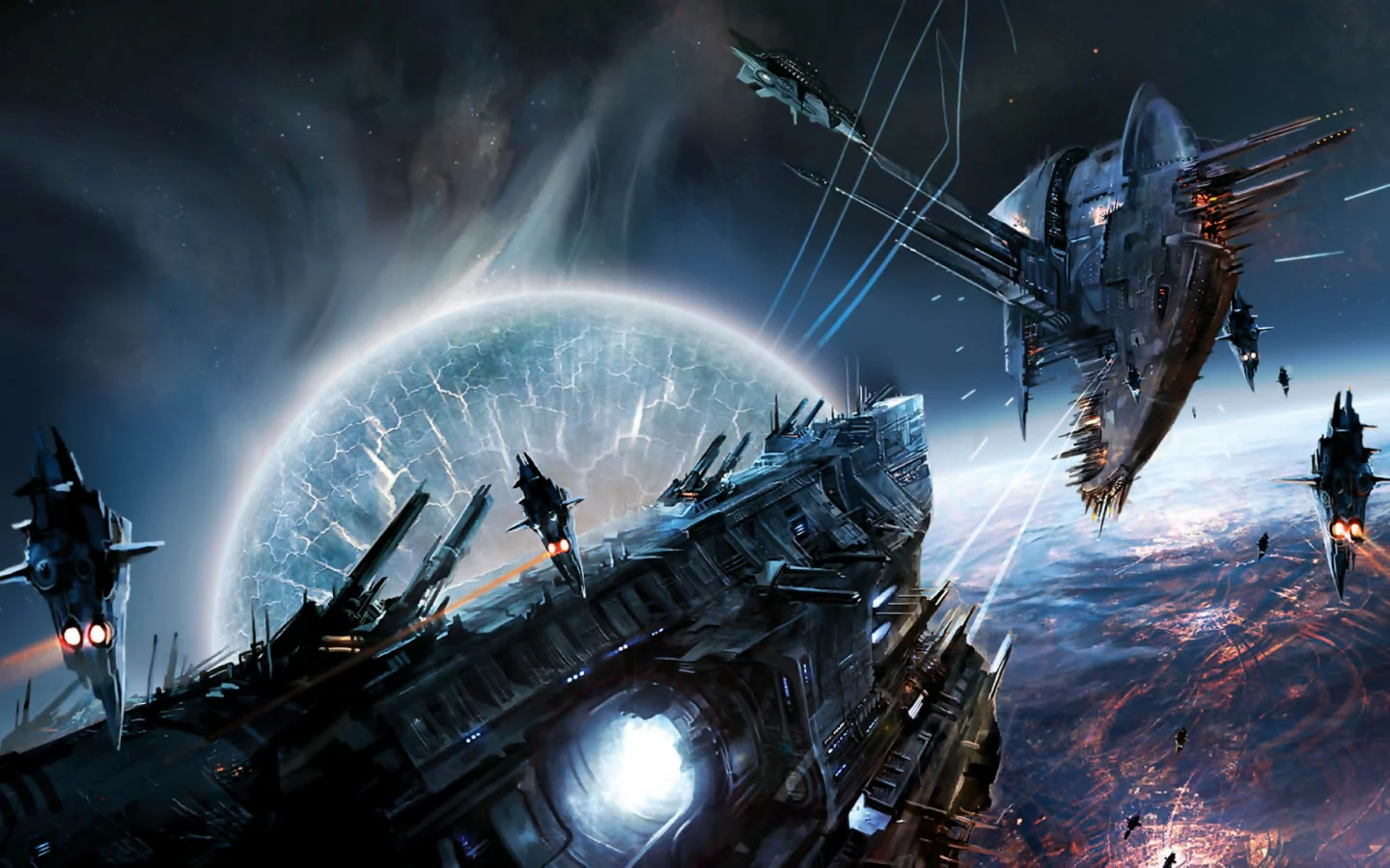 корабли, homeworld, космические, бой