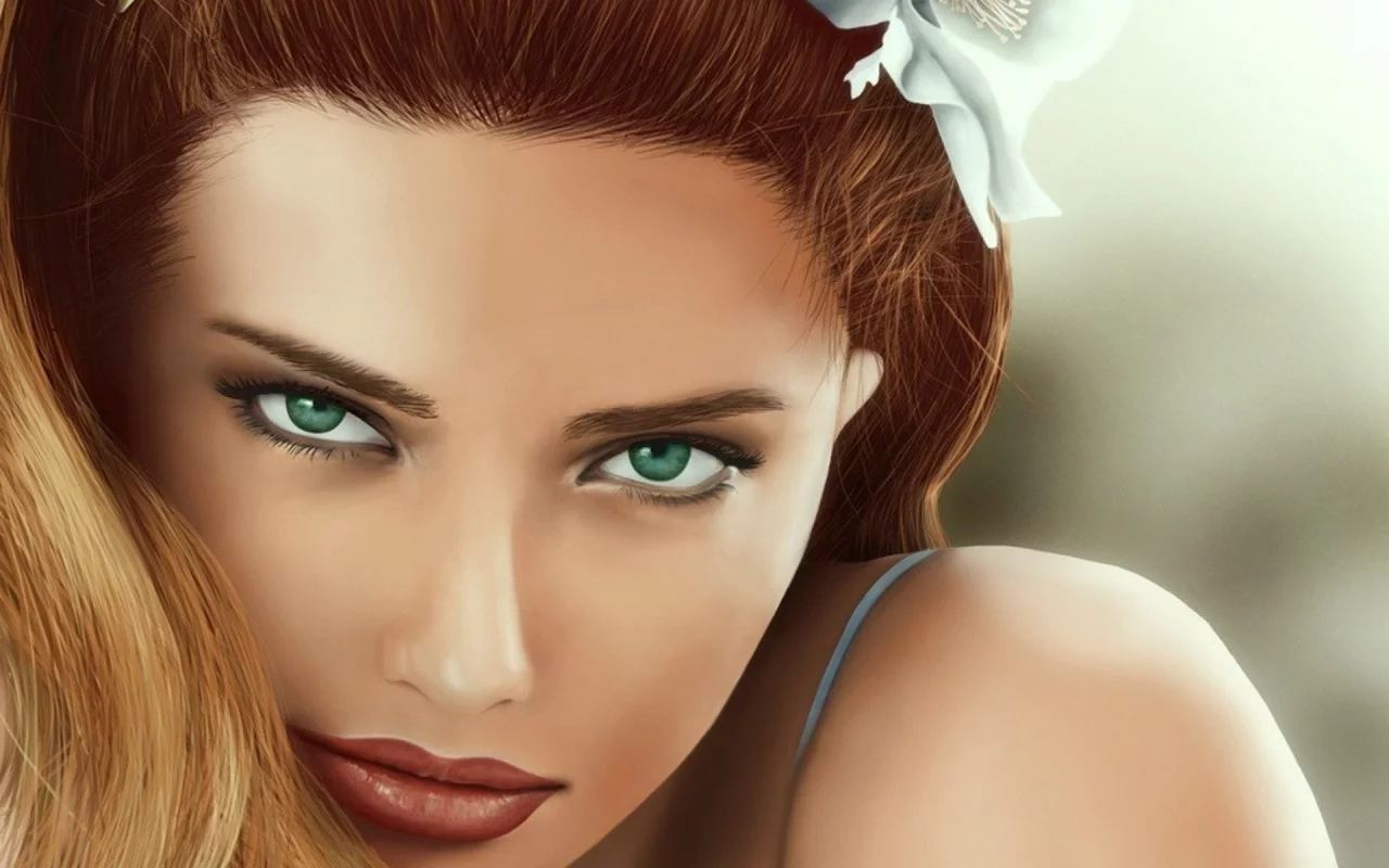 зеленые глаза, девушка, adriana lima, волосы