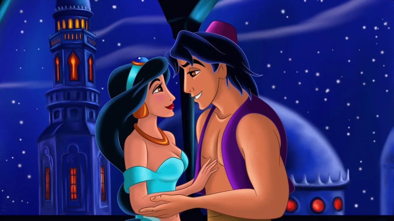 walt disney, aladdin, animated film, fanart, together forever, movie