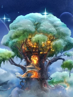 dragon, style, kamikaye, zephyr tree, art, fantasy, house