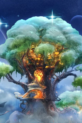 dragon, style, kamikaye, zephyr tree, art, fantasy, house