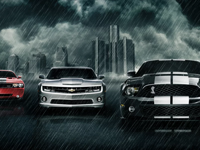 muscle cars, chevrolet camaro, dodge challenger srt, detroit muscle