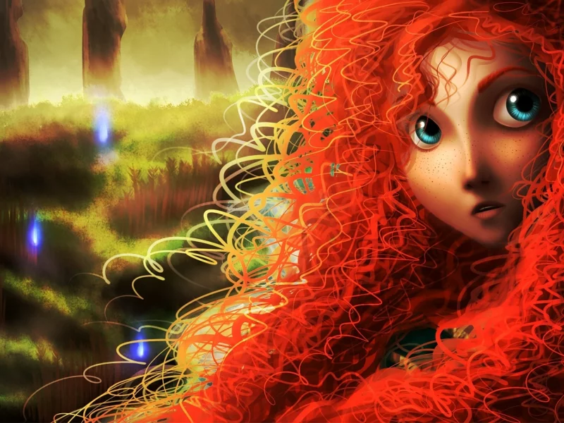 кудри, merida, арт, рыжая, девушка, brave