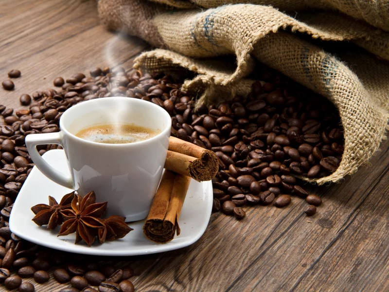 чашка, кофе, anise, coffee, зерна, анис