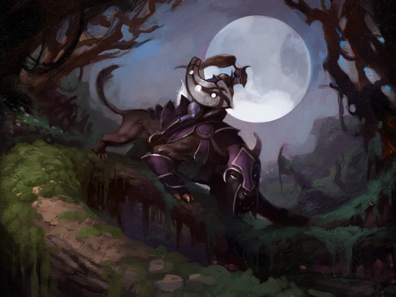 luna, dota, лес, луна
