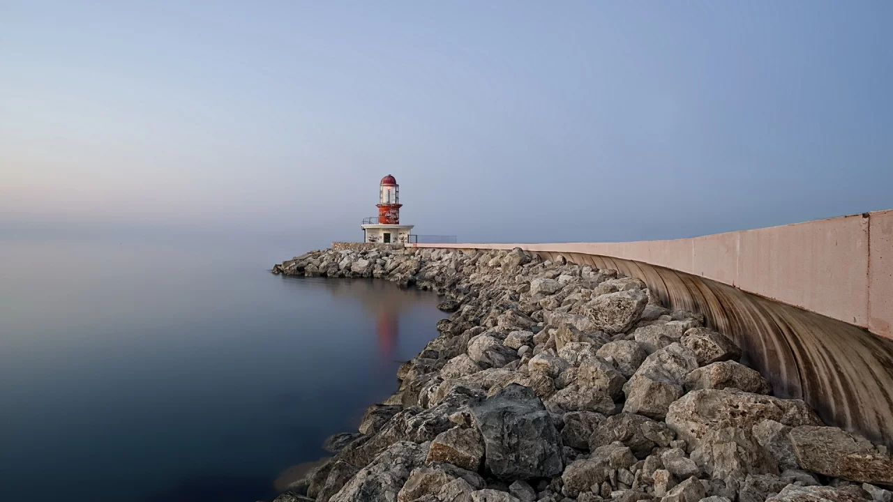 пейзаж, море, небо, маяк