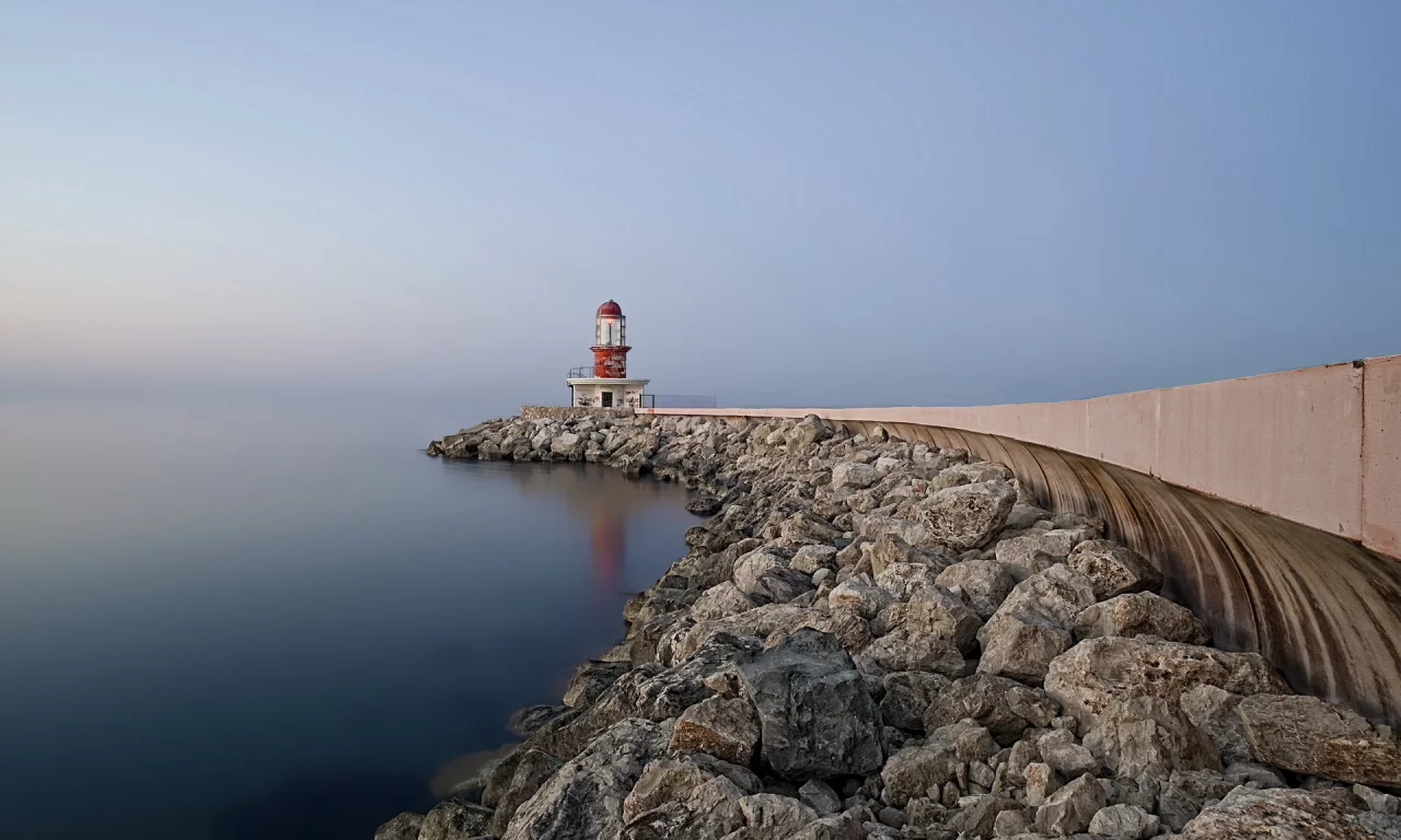 пейзаж, море, небо, маяк