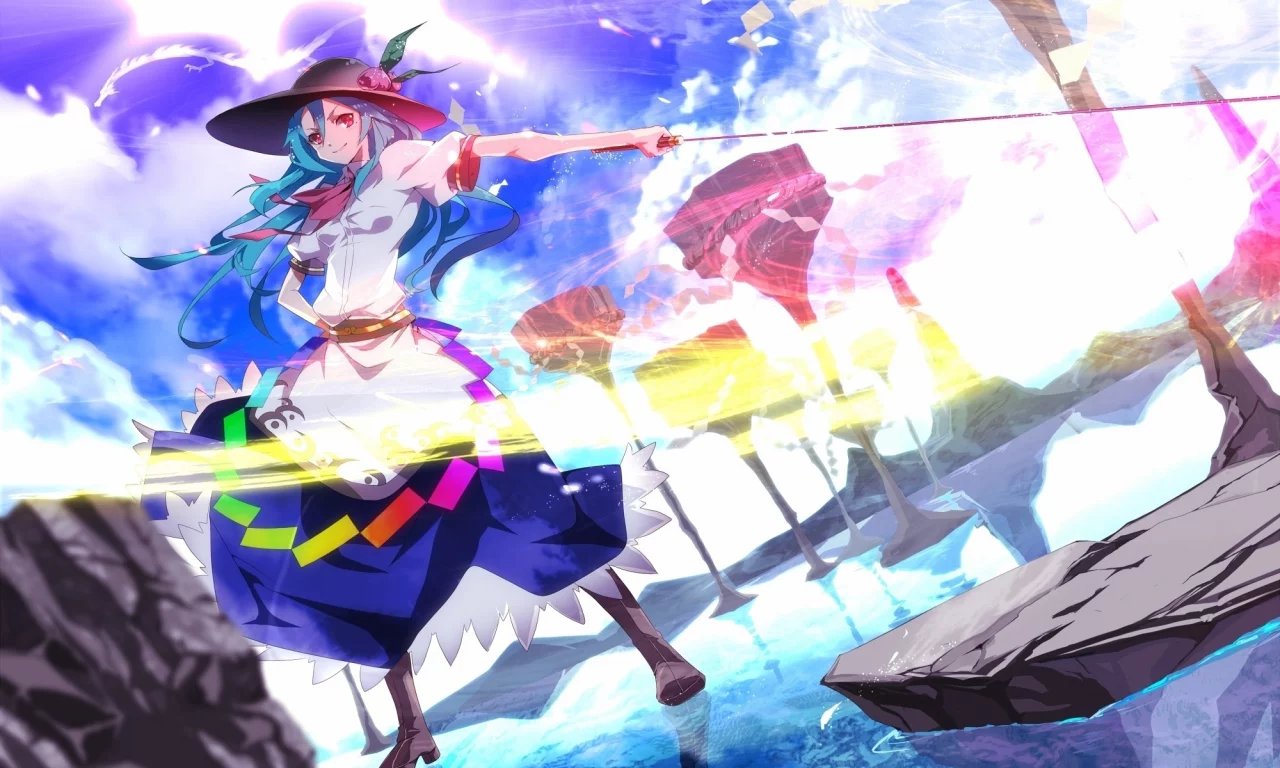 тенши хинанай, hinanawi tenshi, touhou, девушка