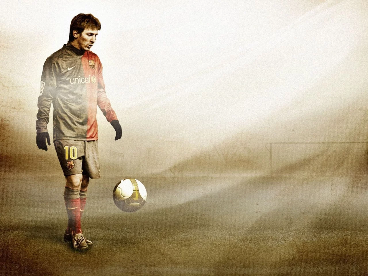 футбольная поле, lionel messi, мяч, ворота