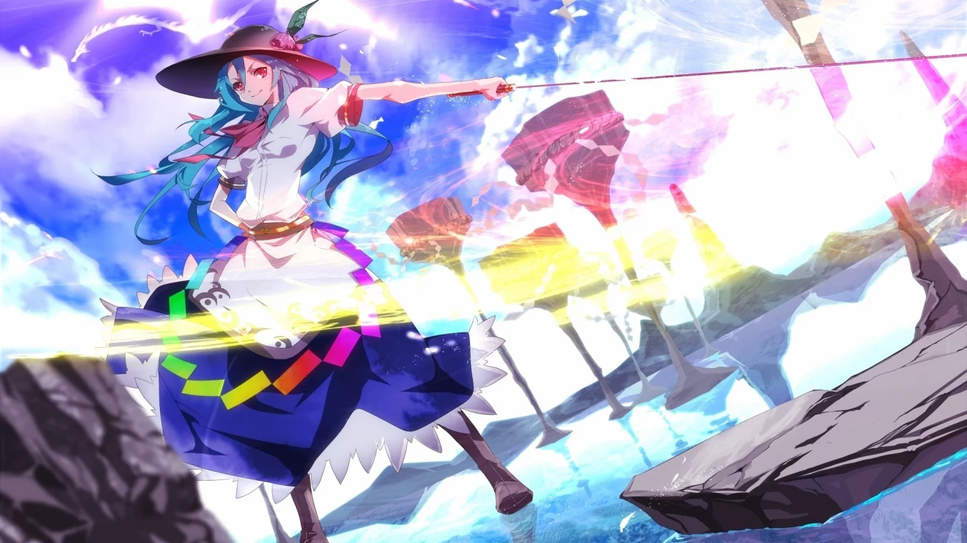 тенши хинанай, hinanawi tenshi, touhou, девушка