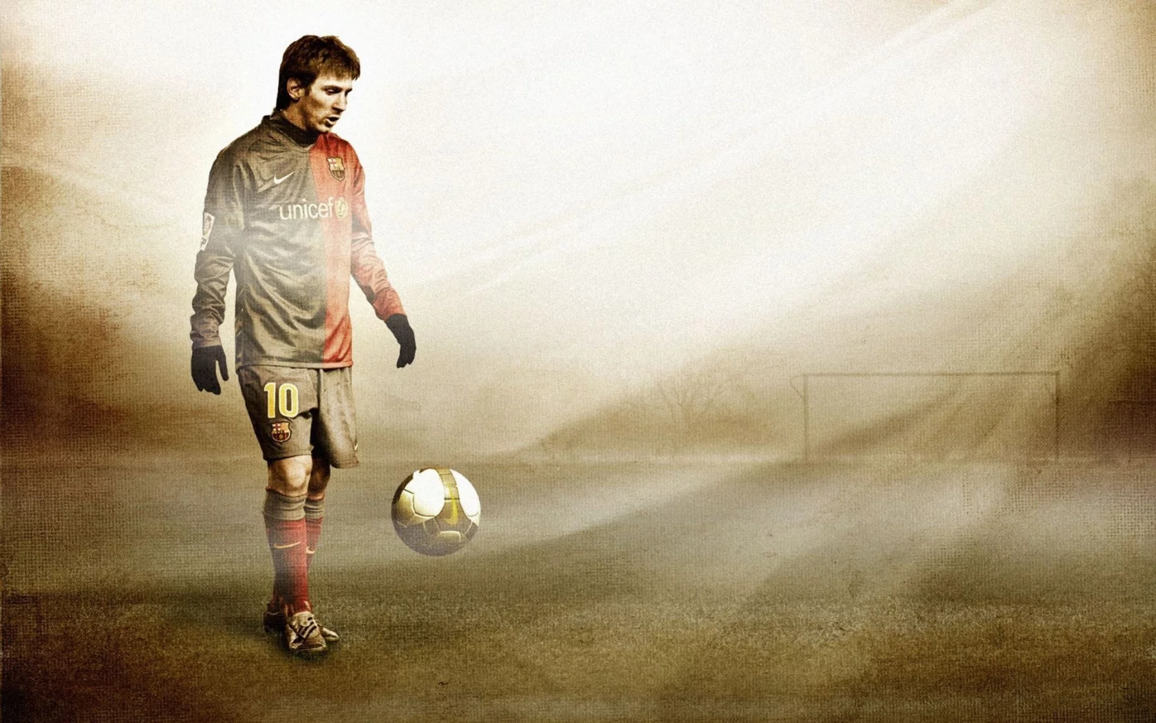 футбольная поле, lionel messi, мяч, ворота