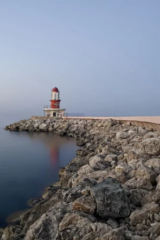 пейзаж, море, небо, маяк