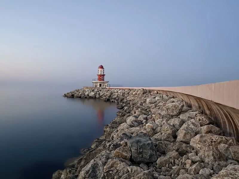 пейзаж, море, небо, маяк