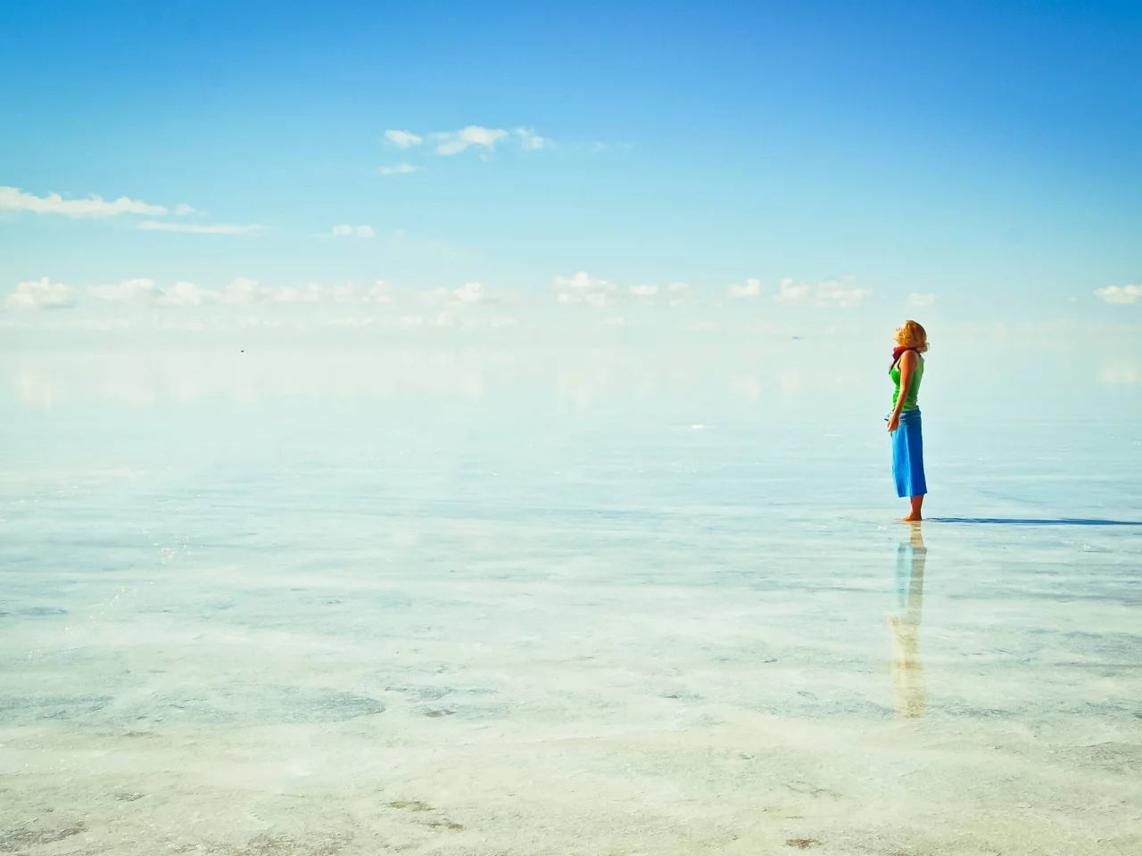 salar de uyuni, альтиплано, девушка, боливиия
