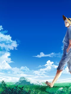 луг, gintama, sakata gintoki, гинтама, парень