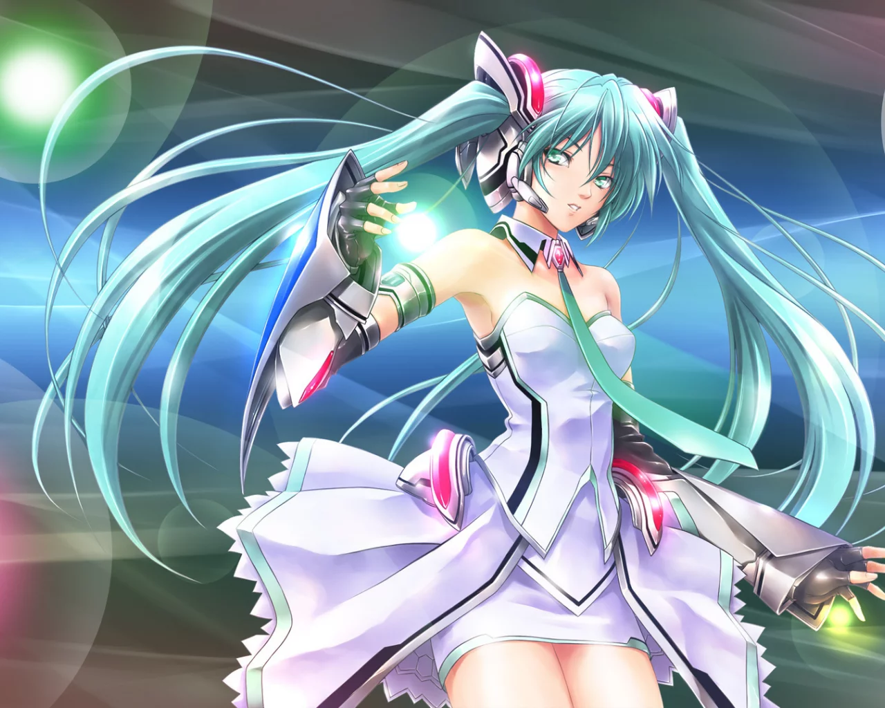 вокалоид, сцена, hatsune miku, арт, vocaloid