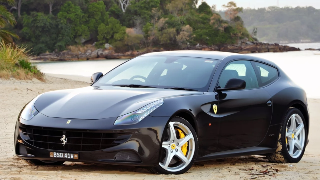 чёрный, суперкар, ferrari, фф, феррари, ff