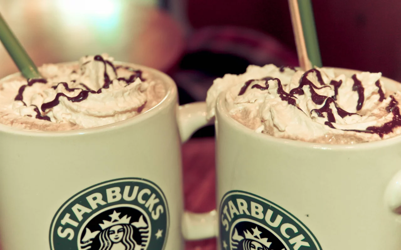 еда, starbucks, сливки, горячий шоколад