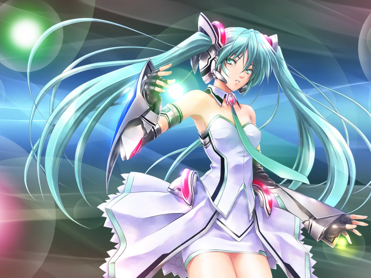 вокалоид, сцена, hatsune miku, арт, vocaloid
