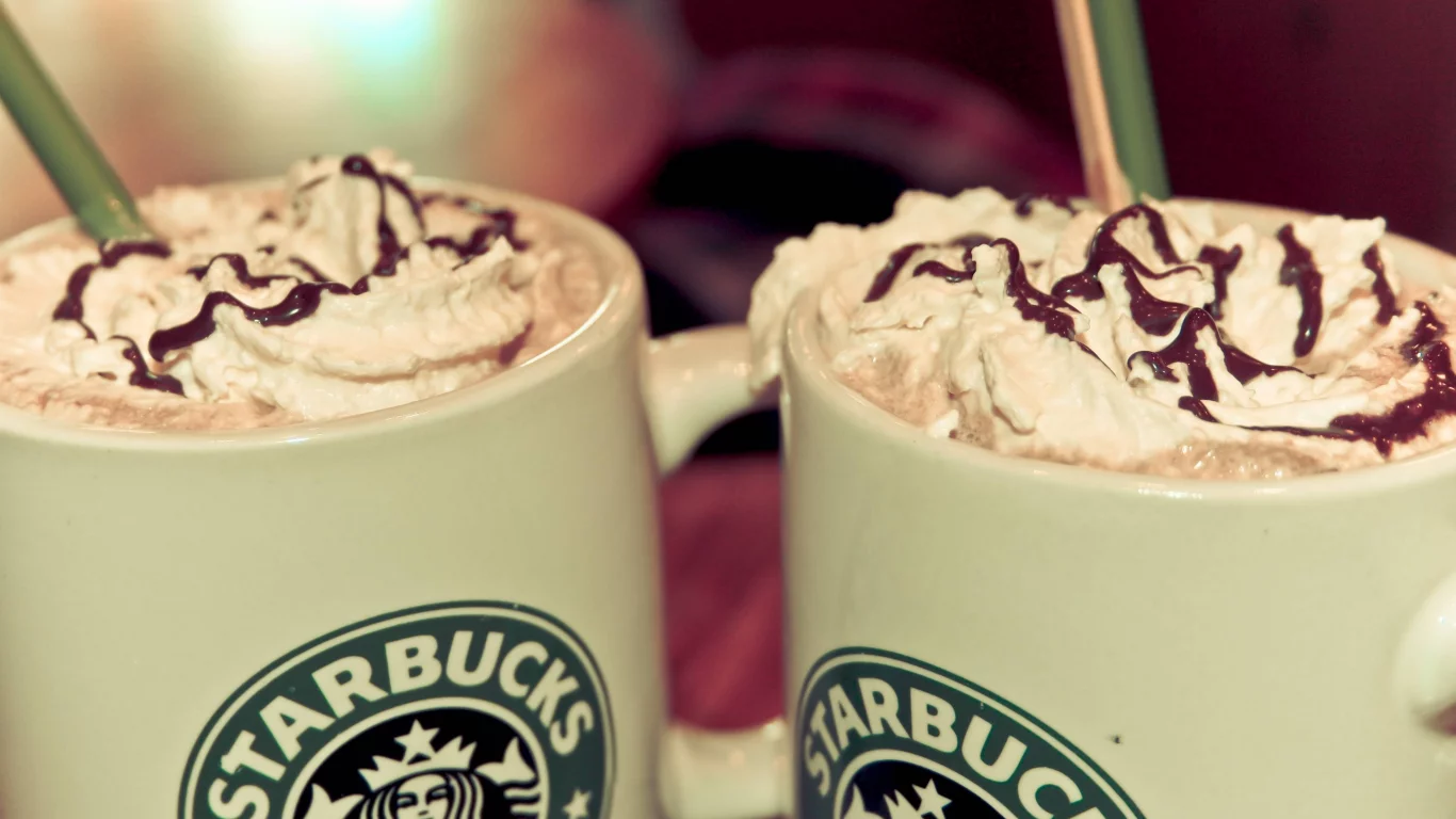 еда, starbucks, сливки, горячий шоколад