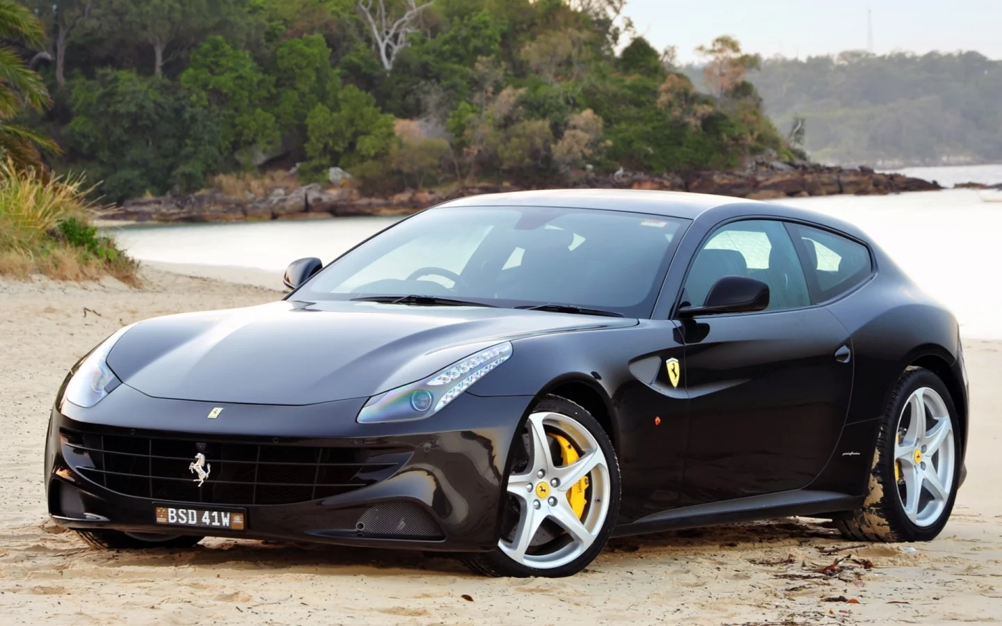 чёрный, суперкар, ferrari, фф, феррари, ff
