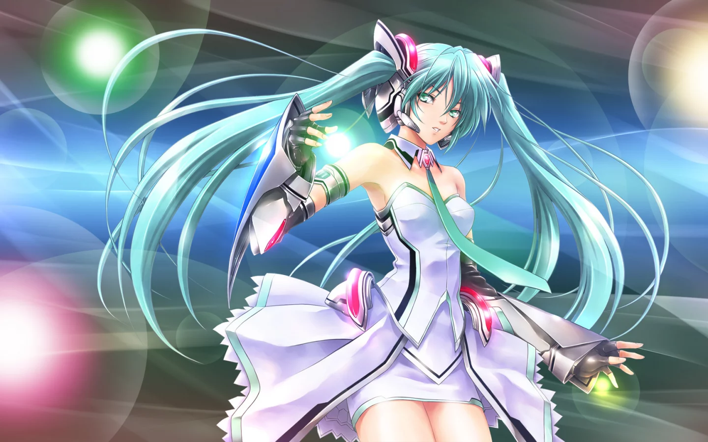 вокалоид, сцена, hatsune miku, арт, vocaloid