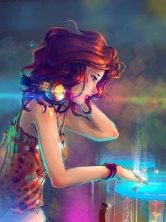 девушка, настроение, музыка