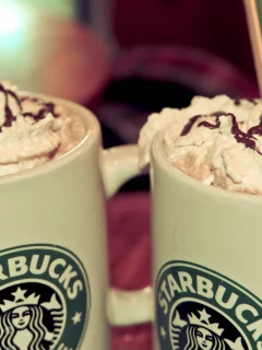 еда, starbucks, сливки, горячий шоколад