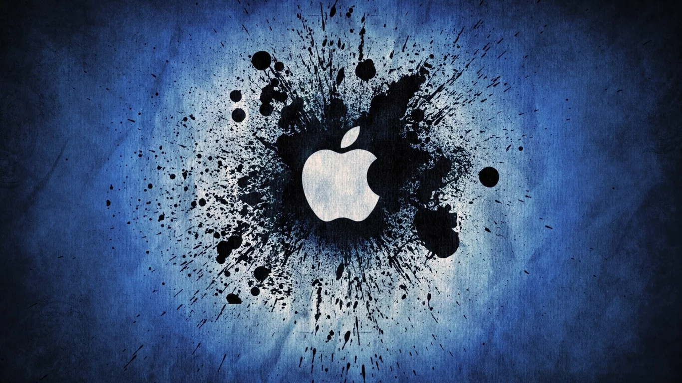 brand, splatter, blue, color, logo, blue splatter, apple