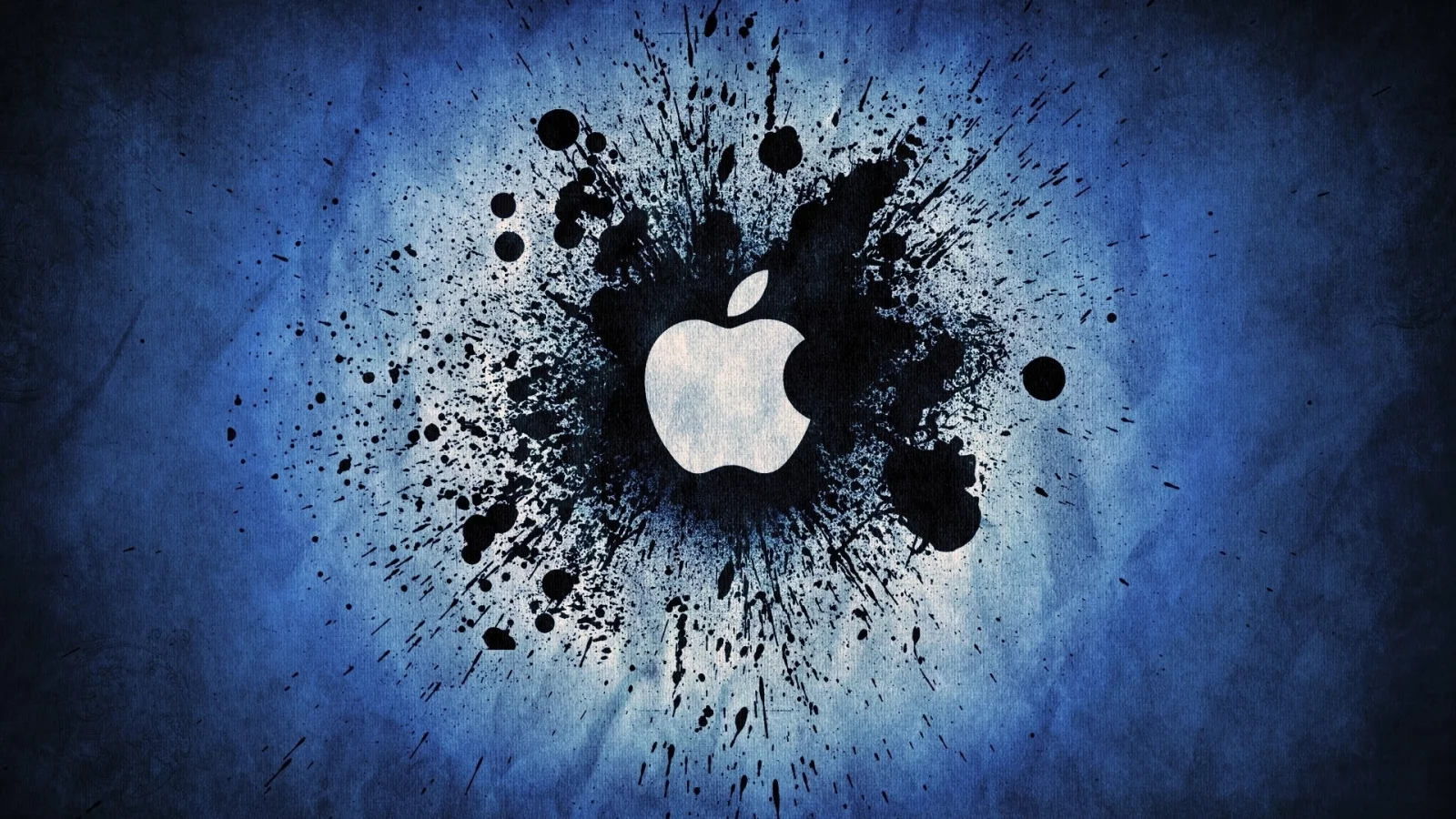 brand, splatter, blue, color, logo, blue splatter, apple