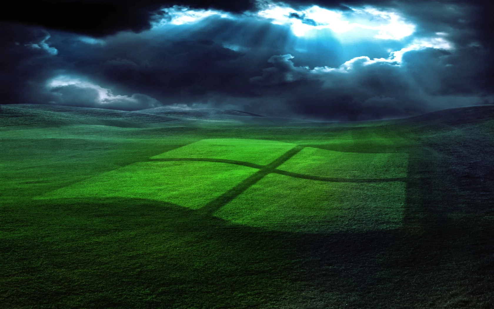 light, sky, windows, grass, green, blue