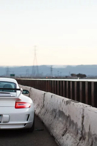 белый, sky, white, road, porsche, порше, gt3, гт3