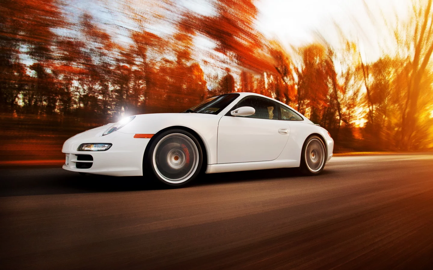 porsche 911 carrera, ригшот, в движении, порше