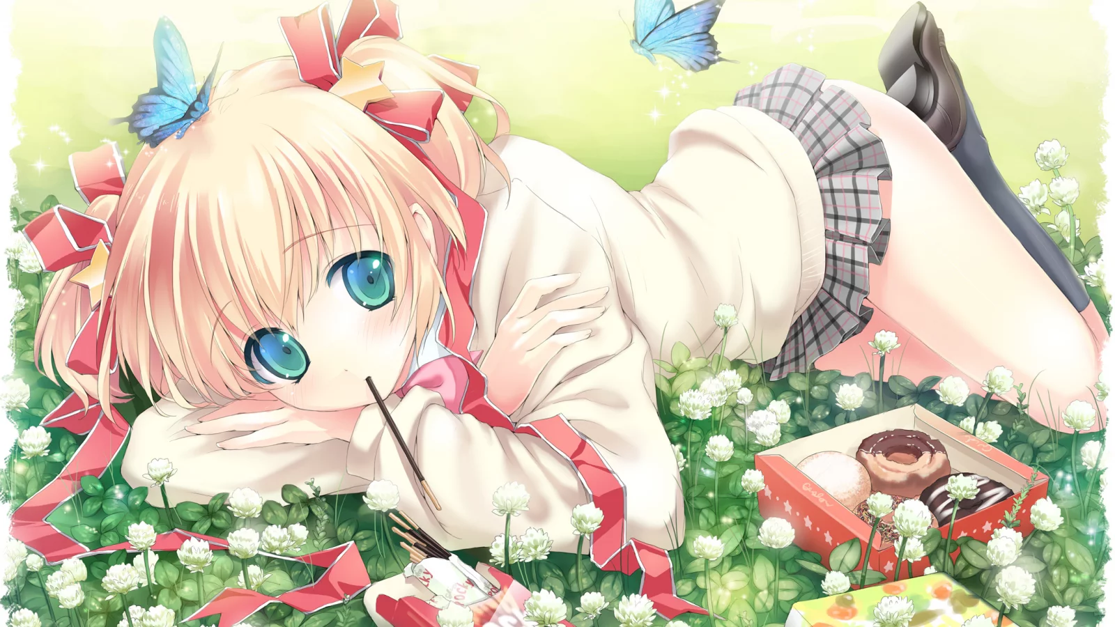 art, девушка, поза, kamikita komari, kimishima ao
