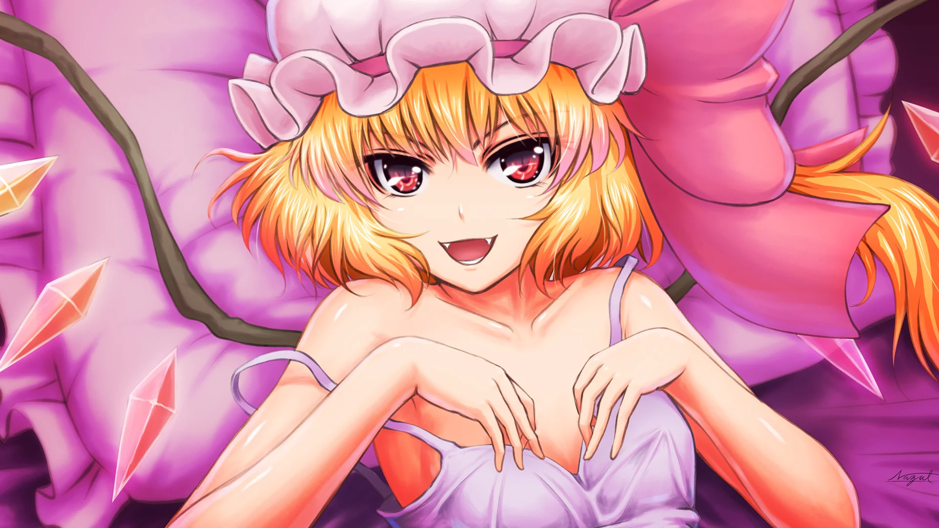 девушка, flandre scarlet, тохо, touhou, вампир