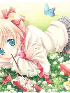 art, девушка, поза, kamikita komari, kimishima ao