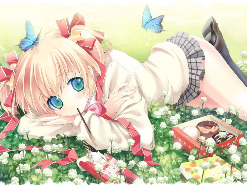 art, девушка, поза, kamikita komari, kimishima ao
