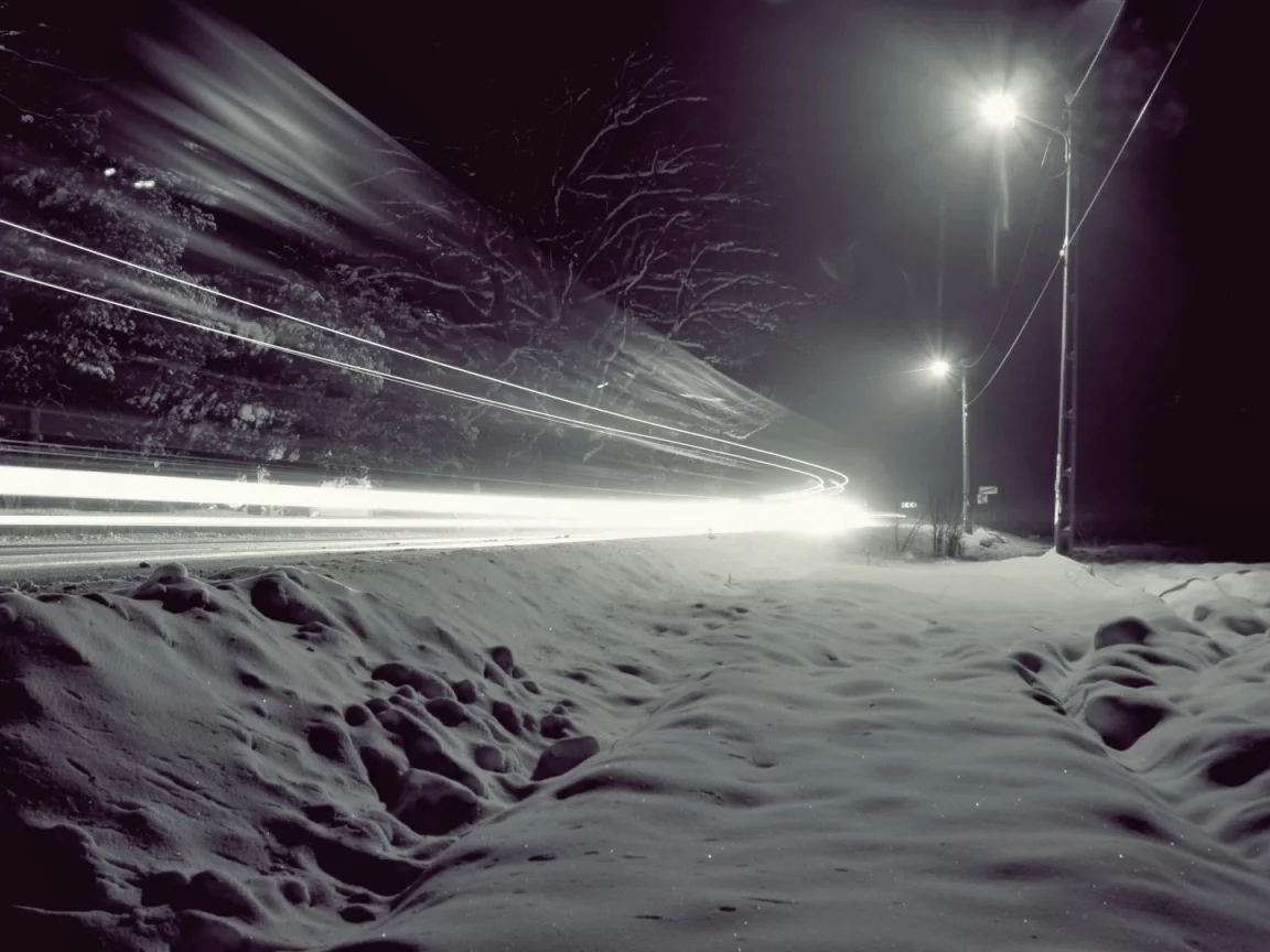 ночь, wind, snow, зимних дорог, снег, огни, winter roads, lights, ветра, night