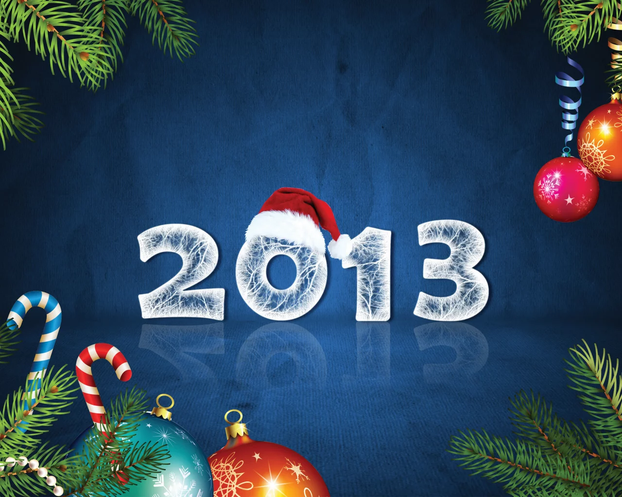 новый год 2013, цифры, 2013, новый год, ветки елки
