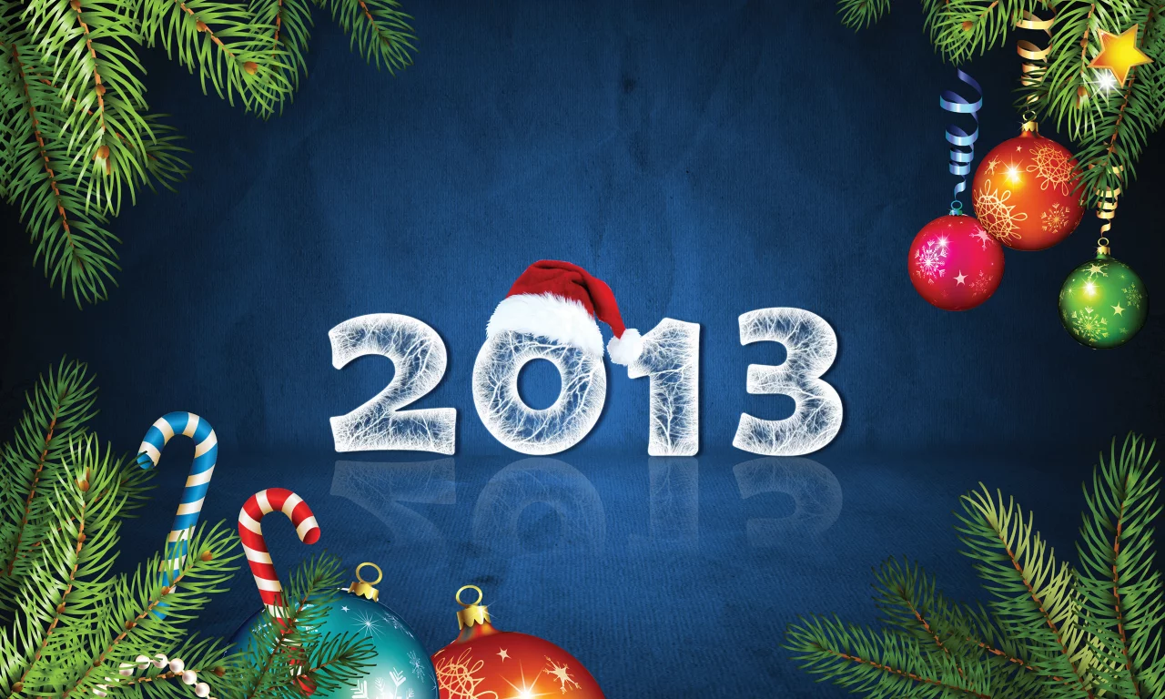 новый год 2013, цифры, 2013, новый год, ветки елки