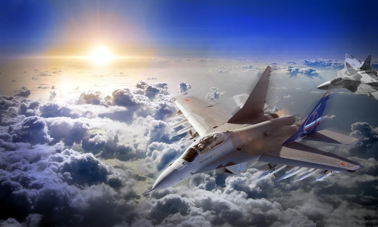 army, clouds, dogfight, altitude, skies, Jet plane, 