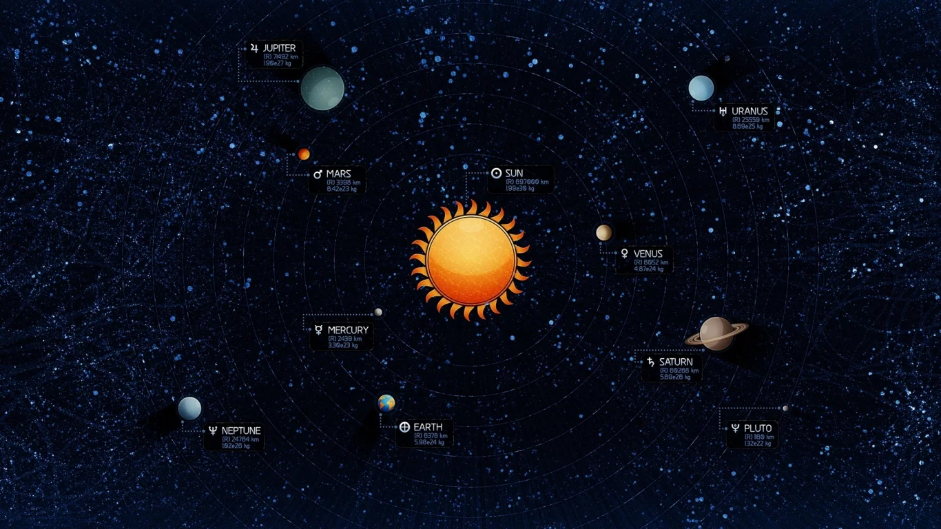 Солнечная система, planets, Земля, Солнце, data, Earth, Solar System, планеты, Sun, данные